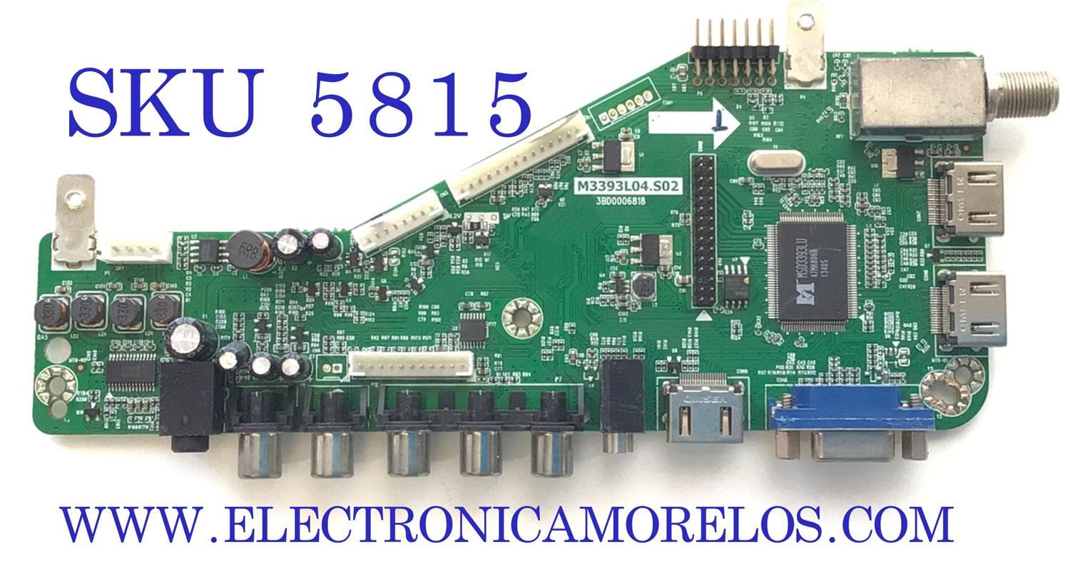 MAIN PARA TV PROSCAN / NUMERO DE PARTE AY1401A / M3393L04.S02 / 3BD0006818 / M3393L04 / T201212040B / 20131017111159 / PANEL HV320WX2-206 / PLDV321300